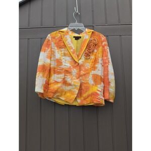 Simon Chang Women's‎ Size 4 Blazer Orange, Yellow & White Vintage